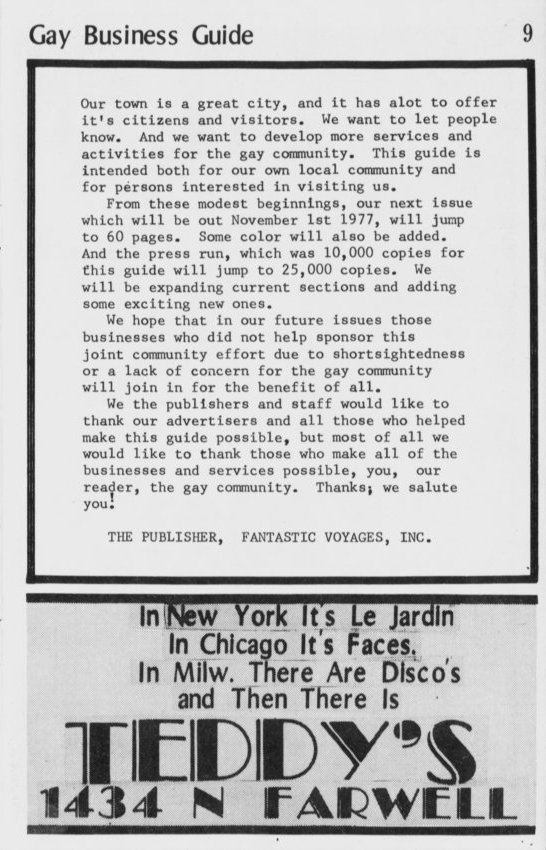 Gay Business Guide, 1977