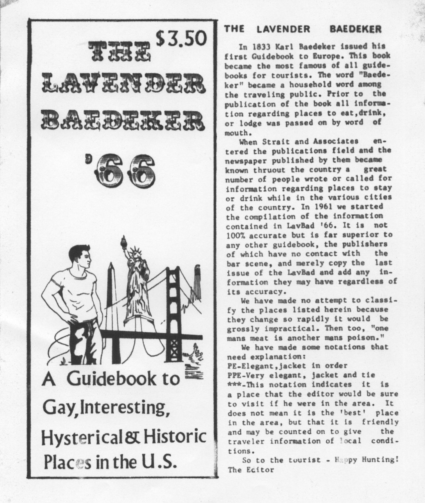 Lavender Baedeker, 1966
